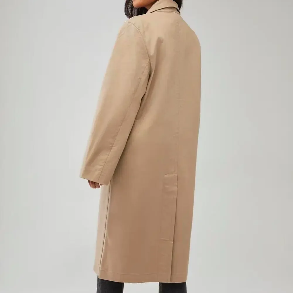 New Good American Women’s Mac Coat – Size Medium (Beige) - Picture 2 of 8